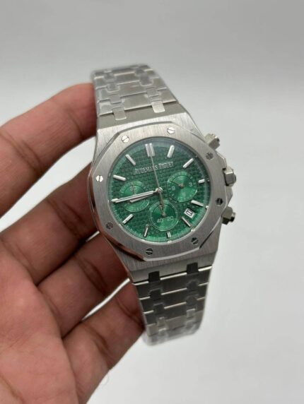 Audemars-Piguet-Royal-Oak-Green-Dial-Chronograph-Silver