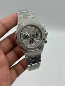 Audemars-Piguet-Royal-Oak-Grey-Dial-Black-Chronograph-Silver