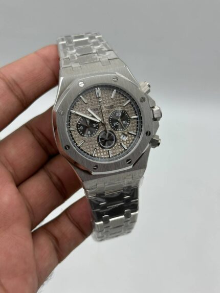 Audemars-Piguet-Royal-Oak-Grey-Dial-Black-Chronograph-Silver