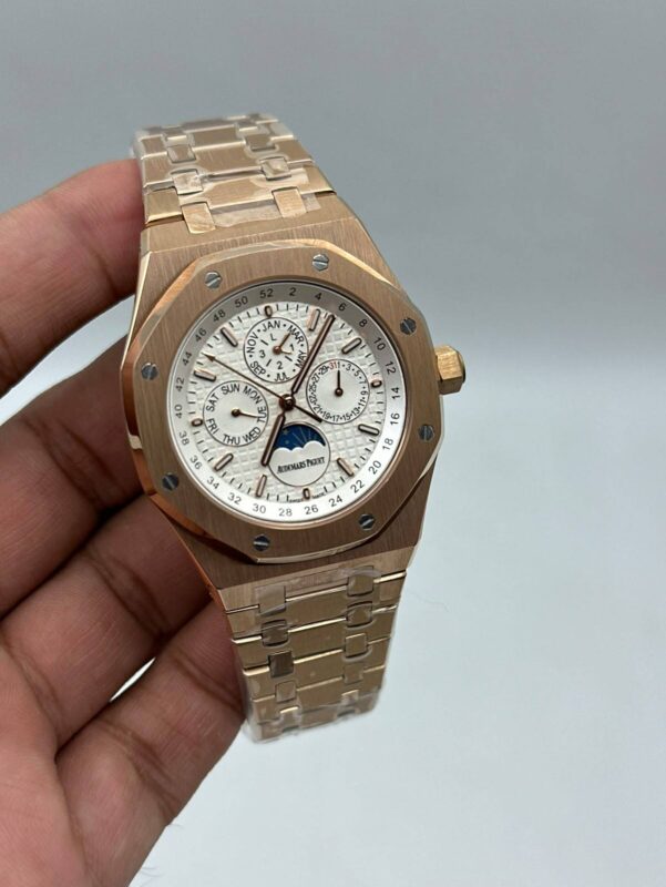 Audemars-Piguet-Royal-Oak-Perpetual-Calendar-White-Dial-Chronograph-Rose-Gold