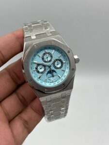 Audemars-Piguet-Royal-Oak-Perpetual-Calendar-Sky-Blue-Dial-Chronograph-Silver