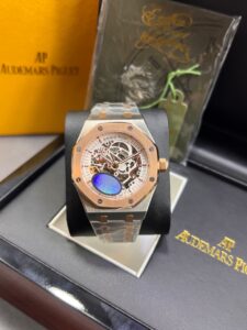 Audemars-Piguet-Royal-Oak-Skeleton-White-Dial-Two-Tone