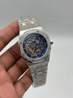 Audemars-Piguet-Royal-Oak-Skeleton-Blue-Dial-Silver