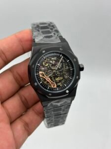 Audemars-Piguet-Royal-Oak-Skeleton-Black-Dial-Full-Black