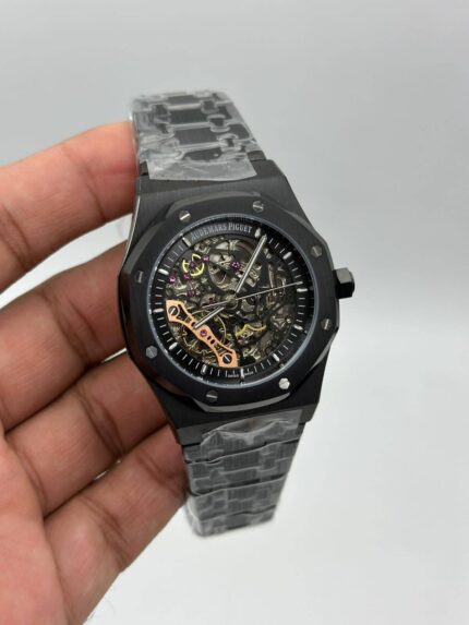 Audemars-Piguet-Royal-Oak-Skeleton-Black-Dial-Full-Black