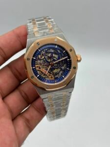 Audemars-Piguet-Royal-Oak-Skeleton-Blue-Dial-Two-Tone