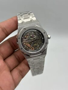 Audemars-Piguet-Royal-Oak-Skeleton-Grey-Dial-Silver