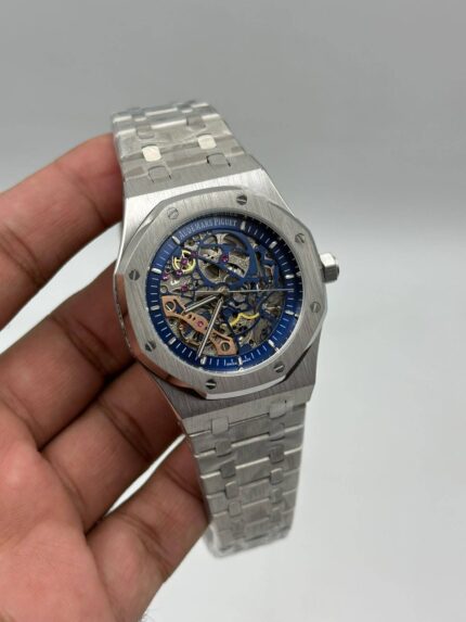 Audemars-Piguet-Royal-Oak-Skeleton-Blue-Dial-Silver