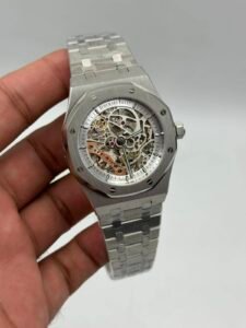 Audemars-Piguet-Royal-Oak-Skeleton-White-Dial-Silver