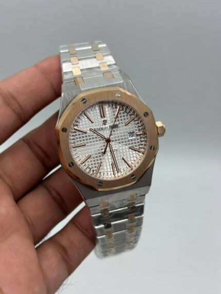 Audemars-Piguet-Royal-Oak-White-Dial-Two-Tone