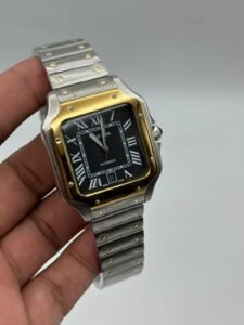 Cartier-Santos-De-Black-Dial-Two-Tone
