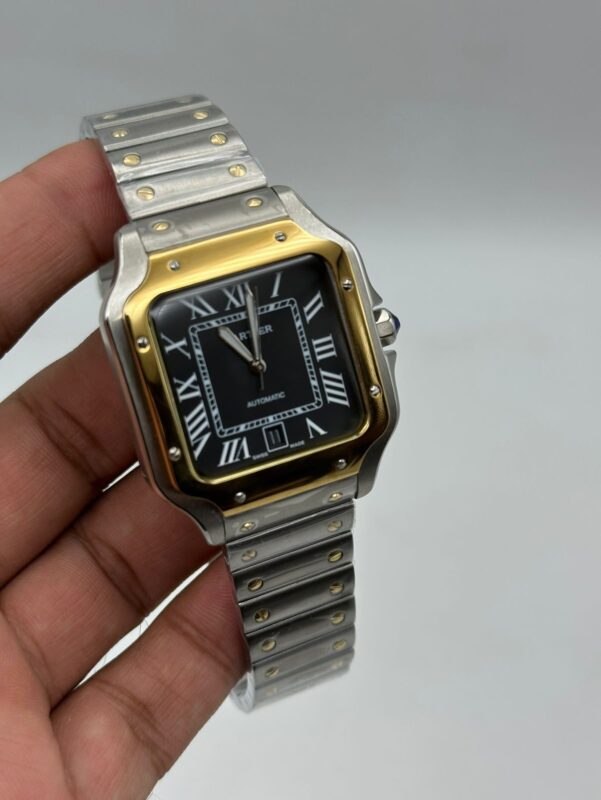 Cartier-Santos-De-Black-Dial-Two-Tone
