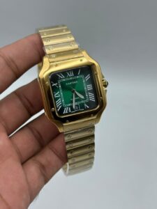 Cartier-Santos-De-Green-Dial-Gold