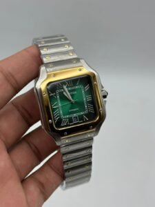 Cartier-Santos-De-Green-Dial-Two-Tone