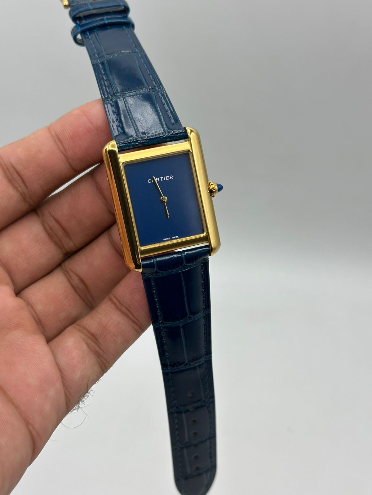 Cartier-Tank-Blue-Dial-Blue-Leather-Strap-Gold Cartier-Tank-Blue-Dial-Blue-Leather-Strap-Gold