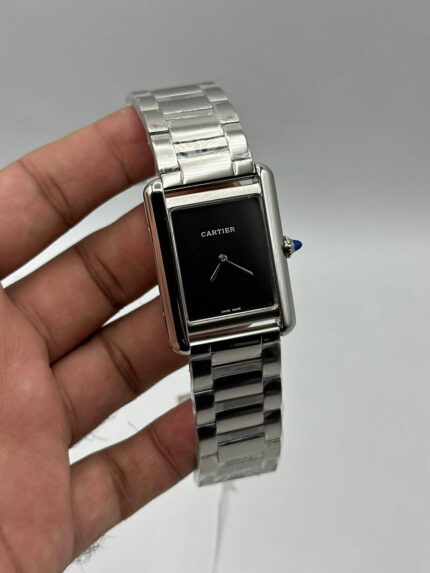 Cartier-Tank-Must-De-Black-Dial-Silver
