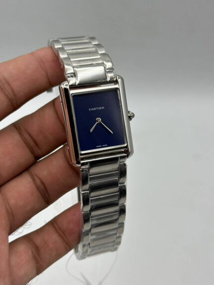 Cartier-Tank-Must-De-Blue-Dial-Silver