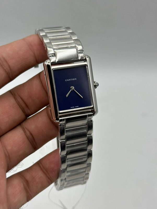 Cartier-Tank-Must-De-Blue-Dial-Silver