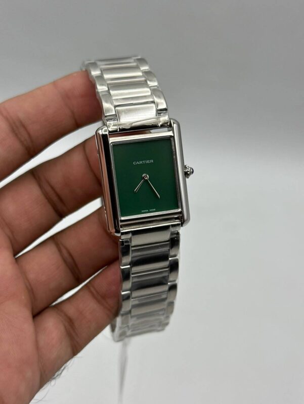 Cartier-Tank-Must-De-Green-Dial-Silver