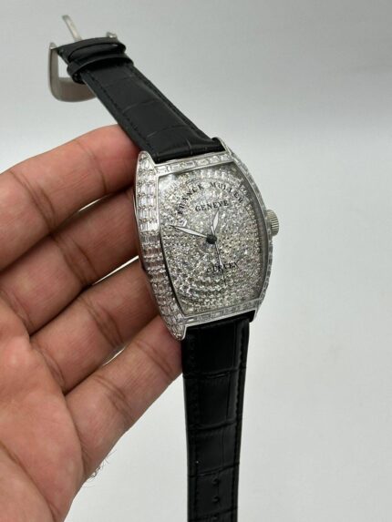 Franck-Muller-Cintree-Curvex-Stone's-Dial-Black-Leather-Strap