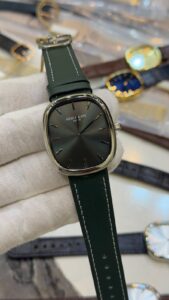 Patek-Phillipe-Ellipse-Olive-Green-Dial-Green-Leather-Strap-Silver