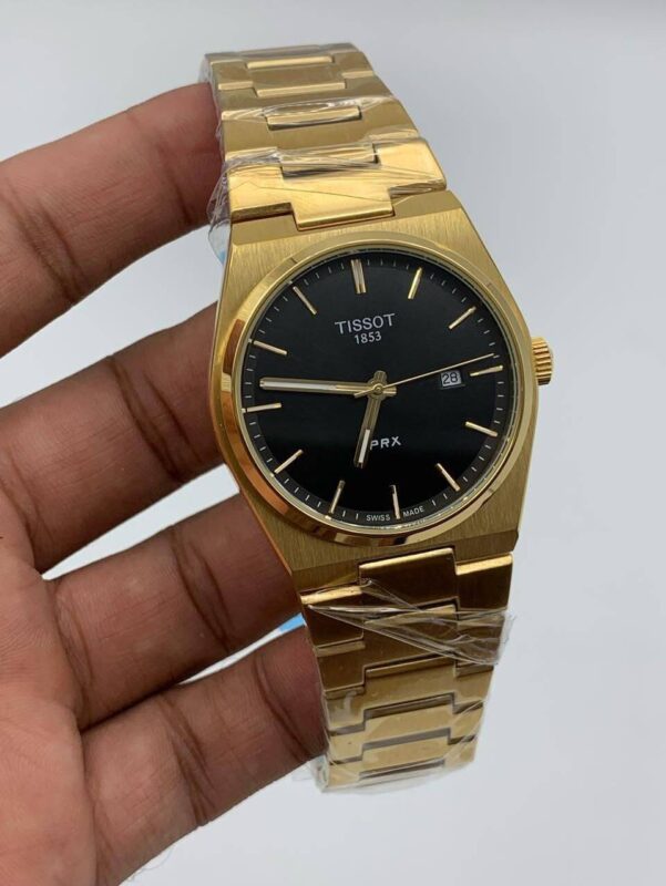 Tissot-Prx-Black-Dial-Quartz-Gold