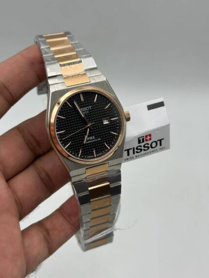 Tissot-Prx-Black-Dial-Quartz-Two-Tone