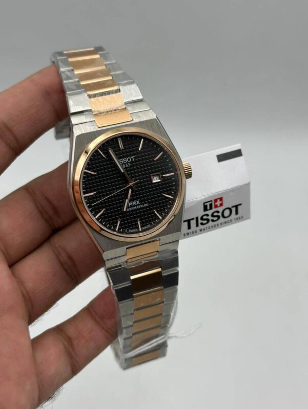 Tissot-Prx-Black-Dial-Quartz-Two-Tone