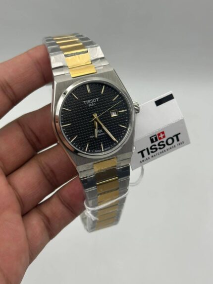 Tissot-Prx-Black-Dial-Quartz-Two-Tone
