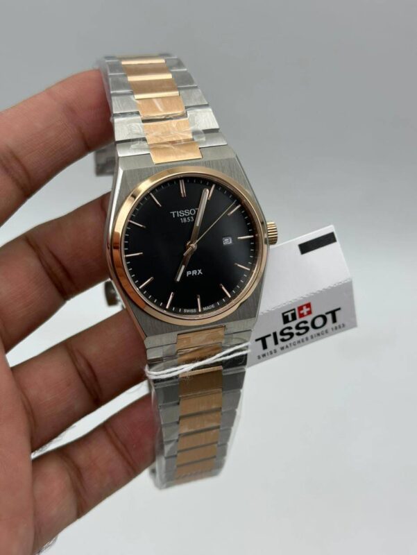 Tissot-Prx-Black-Dial-Quartz-Two-Tone