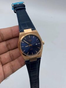 Tissot-Prx-Blue-Dial-Quartz-Leather-Strap-Rose-Gold