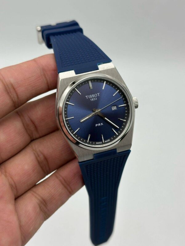 Tissot-Prx-Blue-Dial-Quartz-Rubber-Strap-Silver