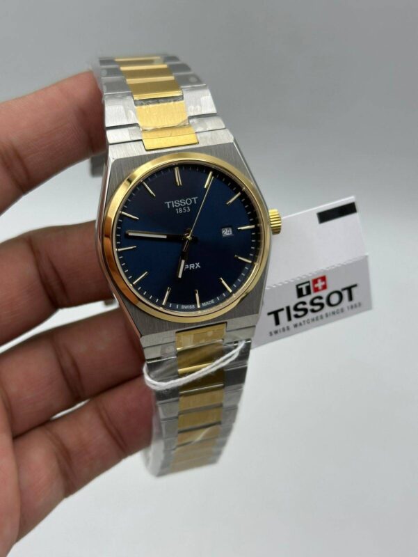 Tissot-Prx-Blue-Dial-Quartz-Two-Tone