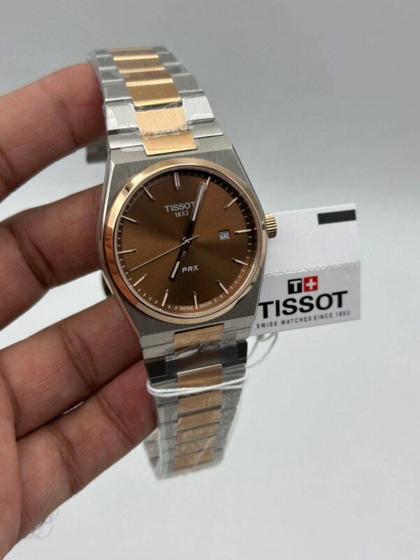 Tissot-Prx-Brown-Dial-Quartz-Two-Tone