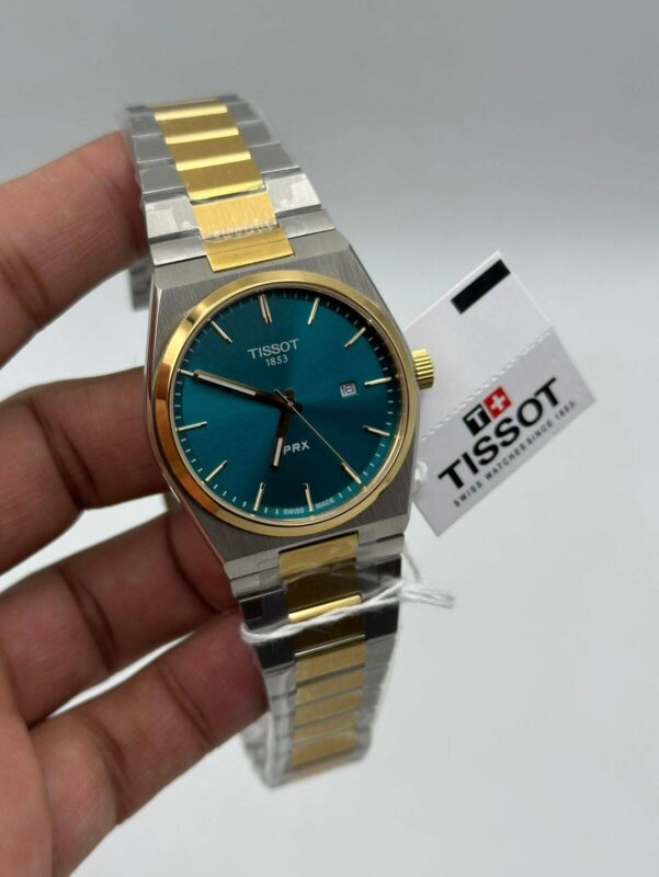 Tissot-Prx-Green-Dial-Quartz-Two-Tone