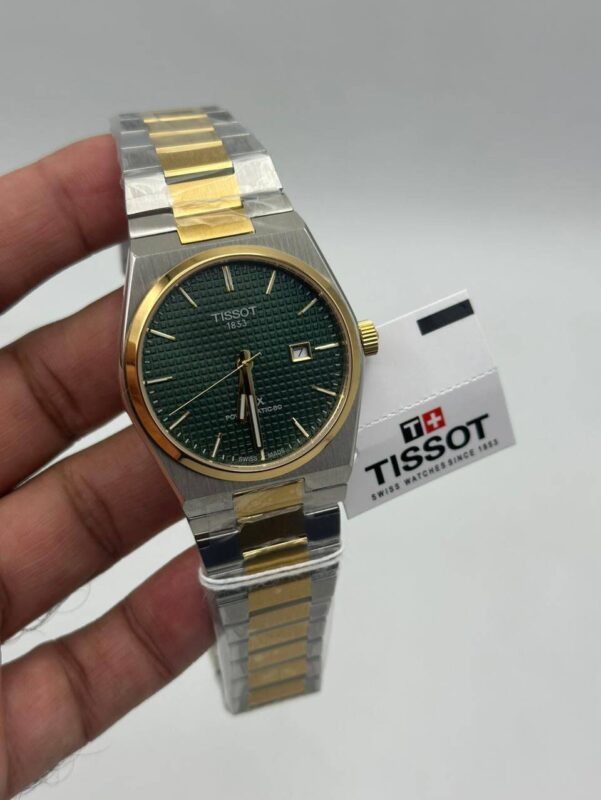 Tissot-Prx-Green-Dial-Quartz-Two-Tone