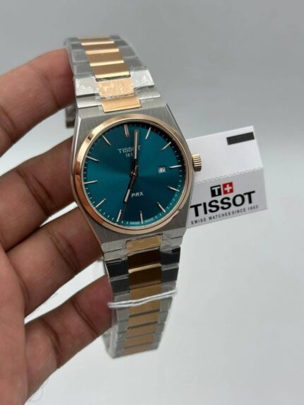 Tissot-Prx-Green-Dial-Quartz-Two-Tone