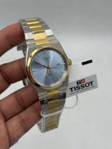 Tissot-Prx-Sky-Blue-Dial-Quartz-Two-Tone