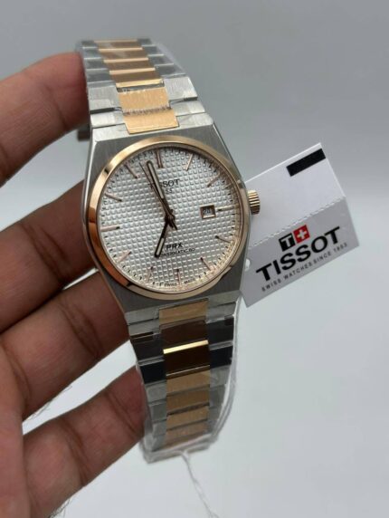 Tissot-Prx-White-Dial-Quartz-Two-Tone