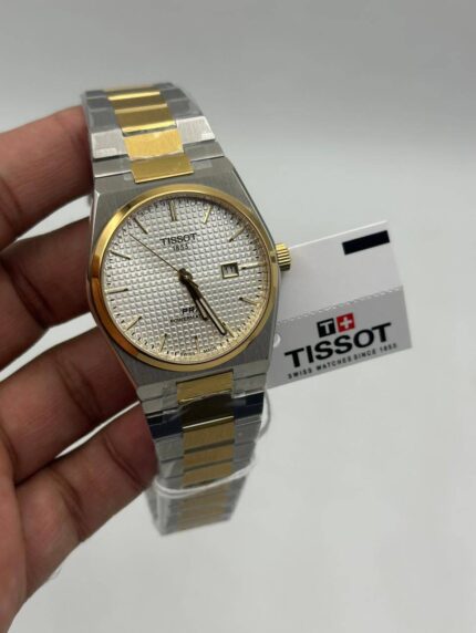 Tissot-Prx-White-Dial-Quartz-Two-Tone