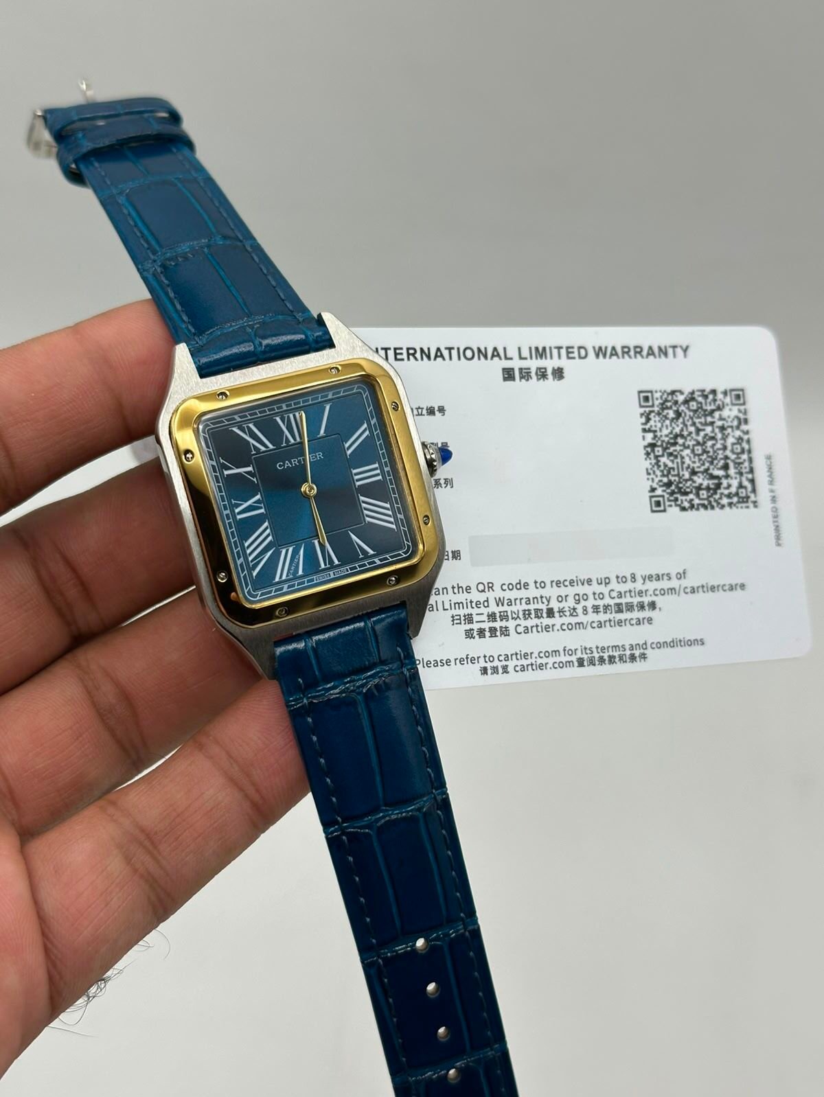 Cartier-Santos-Dumont-Blue-Dial-Blue-Leather-Strap-Gold Cartier-Santos-Dumont-Blue-Dial-Blue-Leather-Strap-Gold