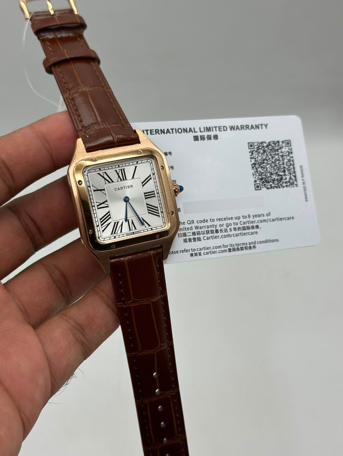 Cartier-Santos-Dumont-White-Dial-Brown-Leather-Strap-Rose-Gold Cartier-Santos-Dumont-White-Dial-Brown-Leather-Strap-Rose-Gold