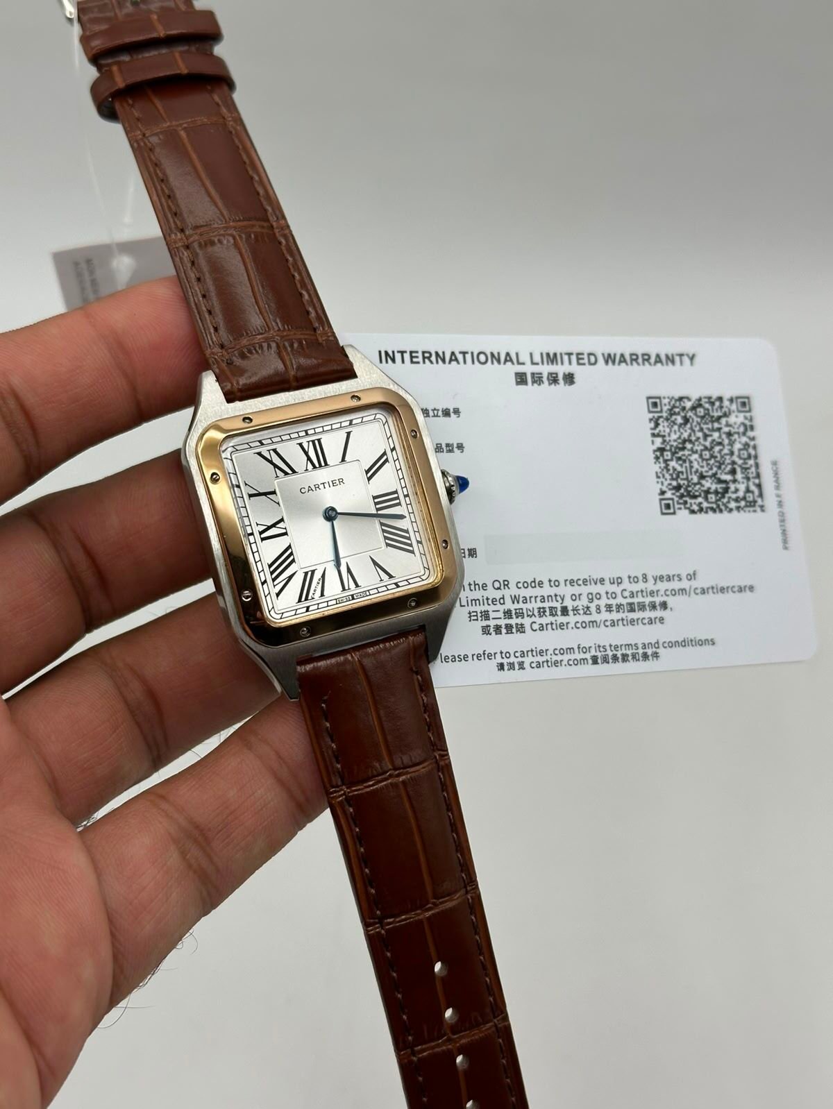 Cartier-Santos-Dumont-White-Dial-Brown-Leather-Strap-Rose-Gold Cartier-Santos-Dumont-White-Dial-Brown-Leather-Strap-Rose-Gold