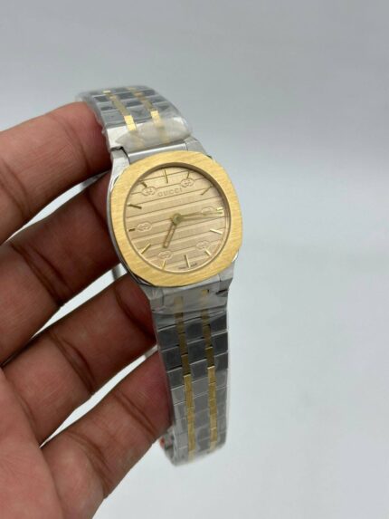 Gucci-25h-Gold-Dial-Two-Tone