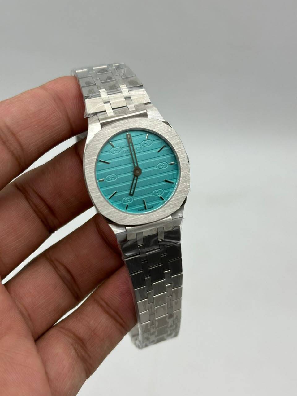 Gucci-25h-Tiffany-Dial-Silver Gucci-25h-Tiffany-Dial-Silver
