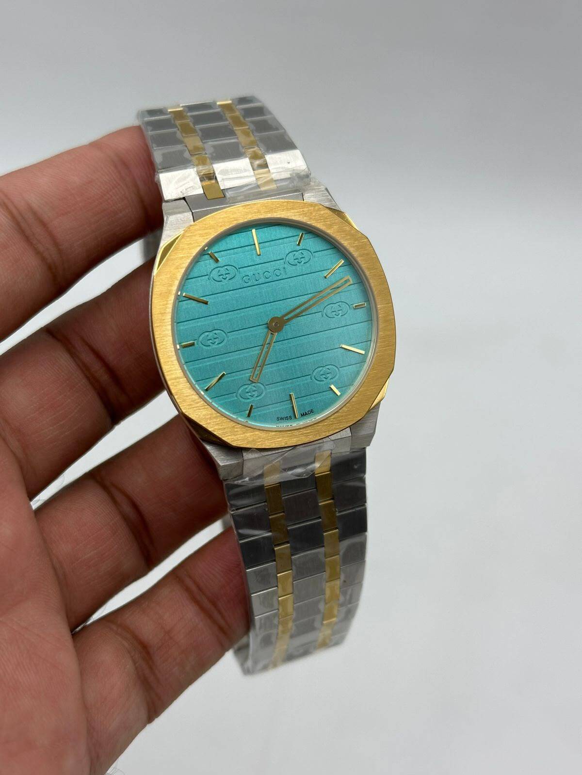 Gucci-25h-Tiffany-Dial-Two-Tone Gucci-25h-Tiffany-Dial-Two-Tone