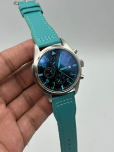 Iwc-Schaff-hausen-Pilot's-Black-Dial-Rubber-Strap-Chronograph