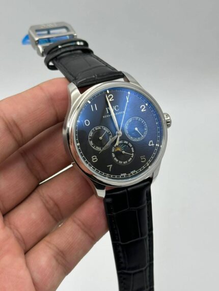 IWC-Portugieser-Perpetual-Calendar-Black-Dial-Leather-Strap