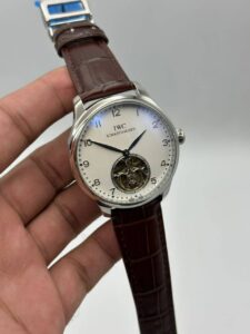 Iwc-Power-Reserve-Turblion-White-Dial-Leather-Strap