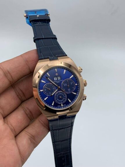 Vacheron-Constantin-Overseas-Blue-Dial-Leather-Strap-Chronograph